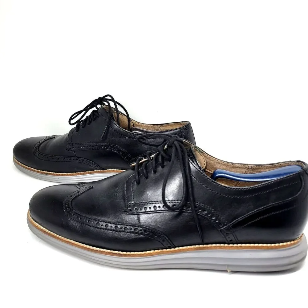 Cole Haan C26470 Grand O's Mens Black Leather Wingtip Derbys Size US 12 M VGC